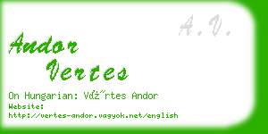 andor vertes business card